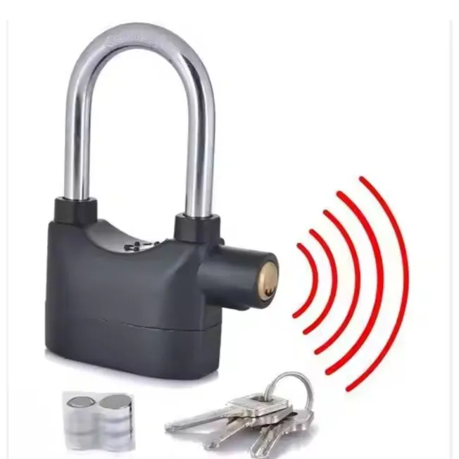 110dB Alarm Padlock with 3 Keys, Anti-Theft Siren Lock