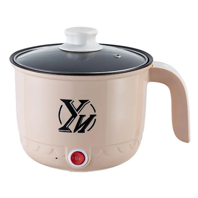 1.8L Mini Electric Cooker with Steamer, Non-Stick Pot & Glass Lid