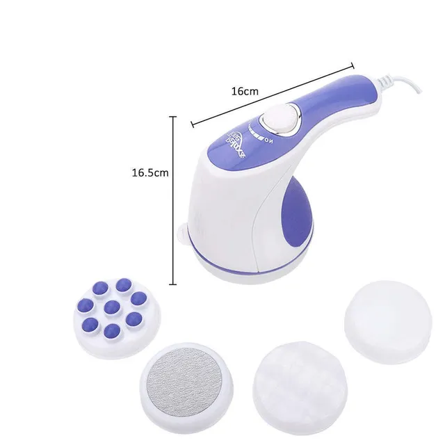 Electric Handheld Body Massager with 4 Heads and Speed Dial